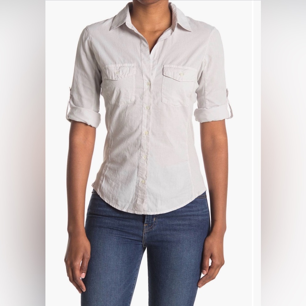 James Perse White Button-Down Shirt